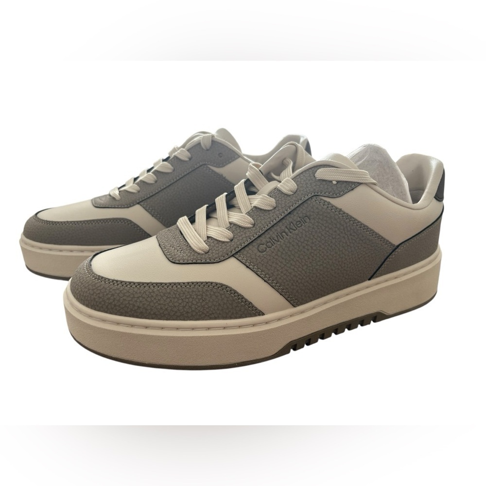 Calvin Klein Cream and Gray Sneakers